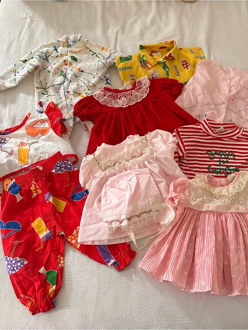 Vintage Baby Clothes Lot Bundle 80s 90s OshKosh Health-tex  0-12 Mo Baby